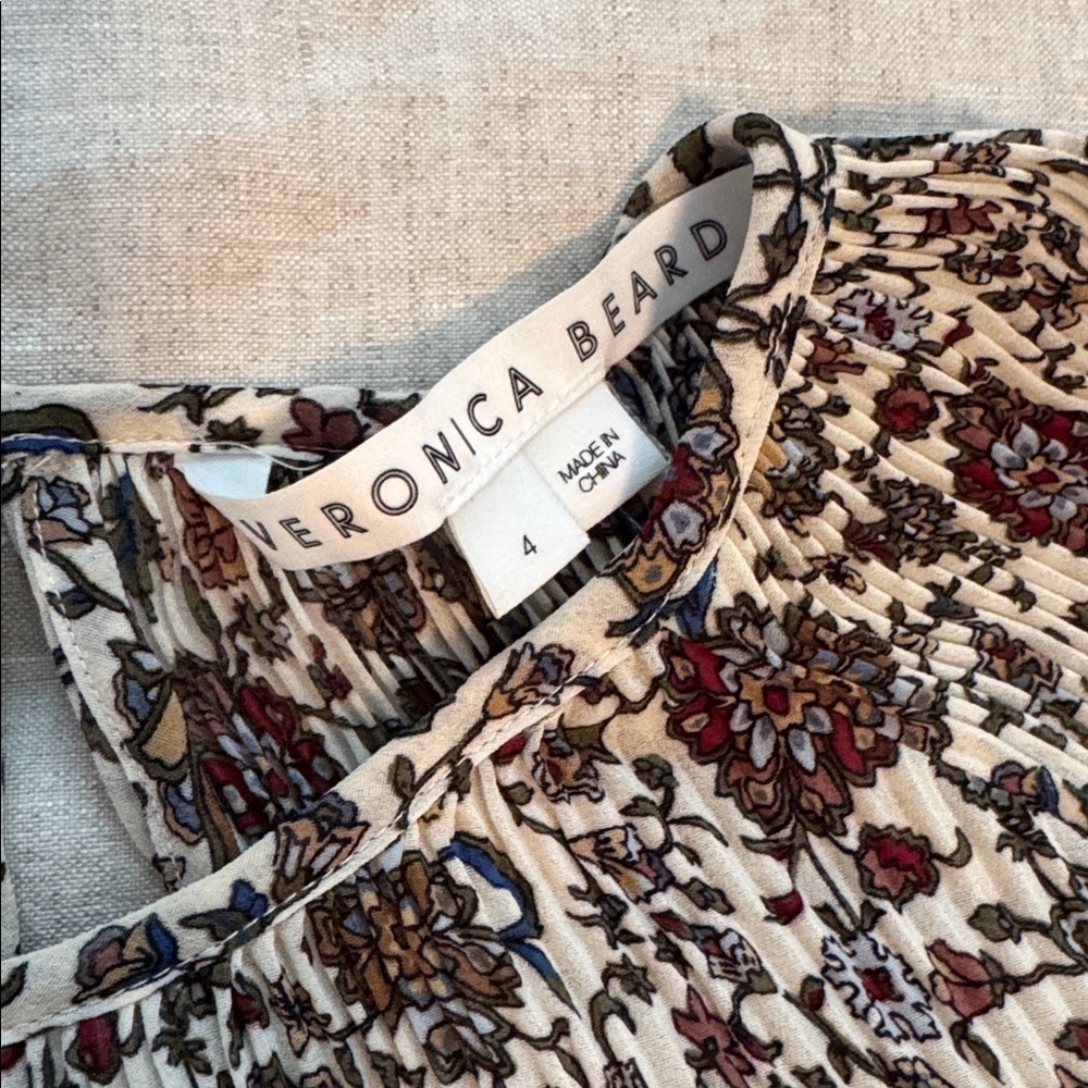 Veronica Beard Black and Brown Flowy Floral Blouse, 4 - Picture 2 of 7